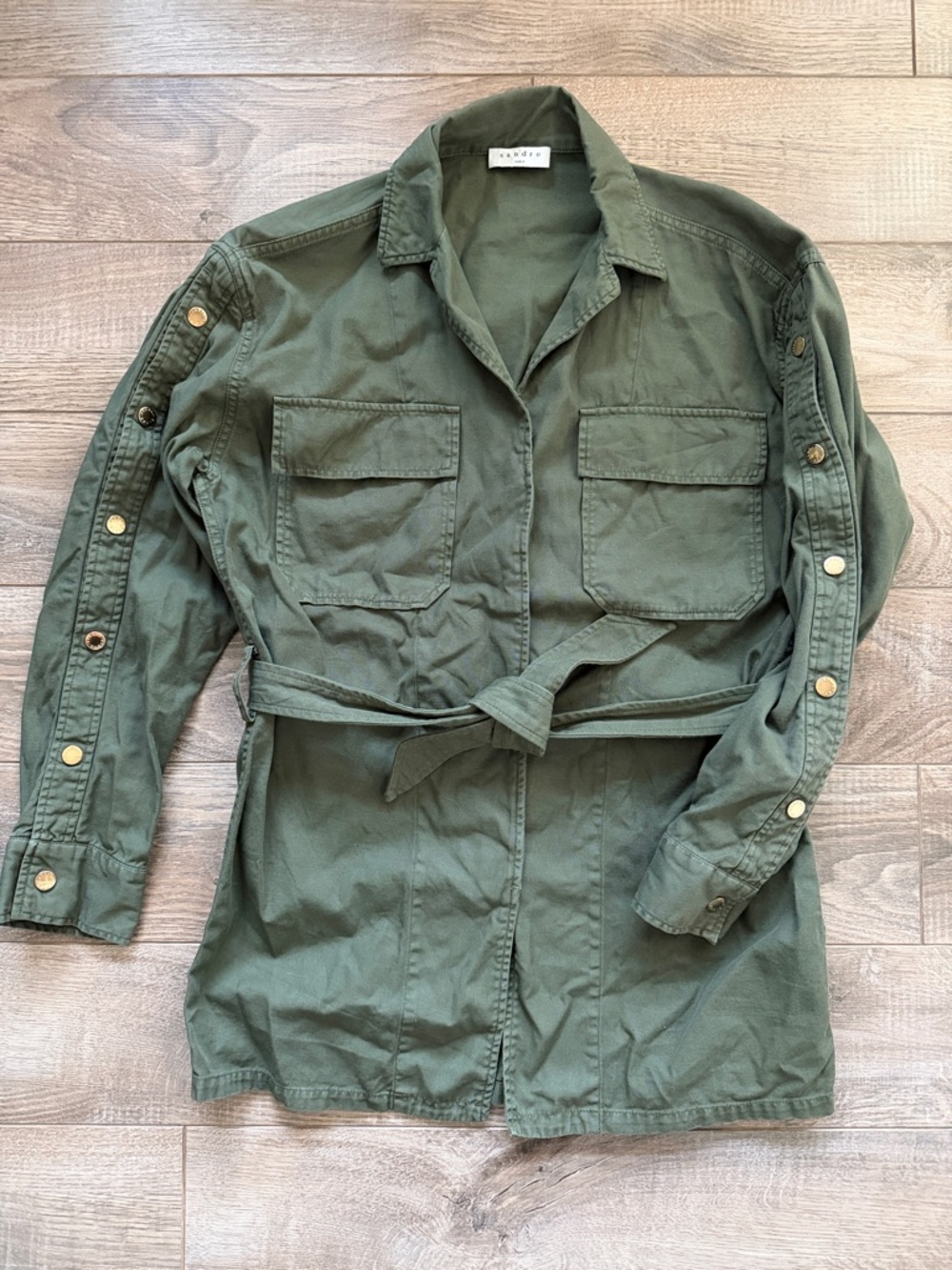 Olive Snap-Front Utility Jacket